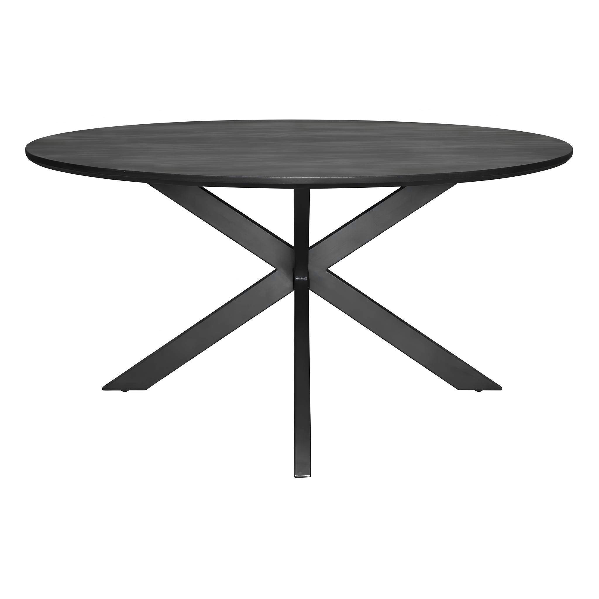 Table ronde noire en bois de manguier Ø150 cm ALVERA, PIER IMPORT
