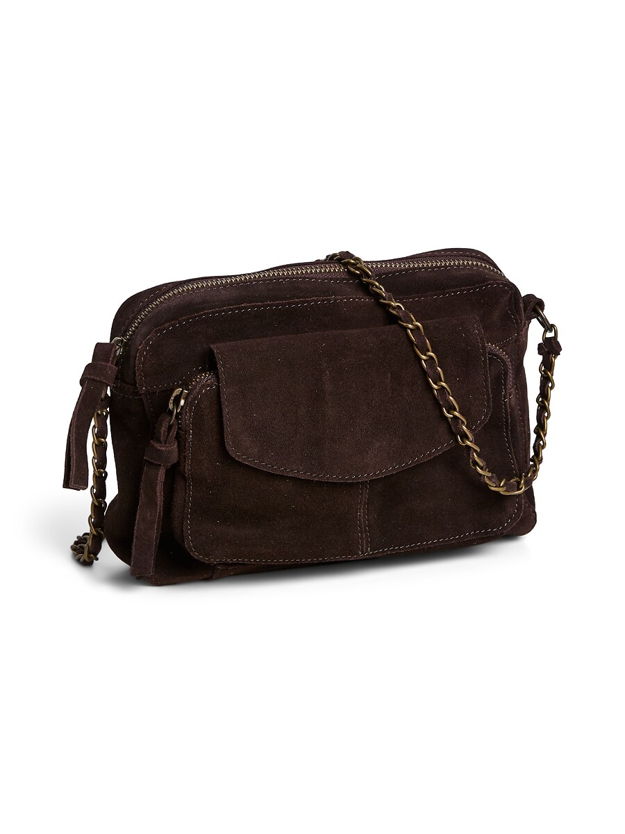 Petit sac à main en cuir suédé, Naina, PIECES