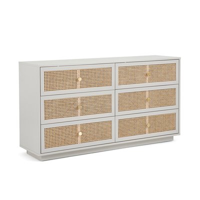 Paola Pine & Rattan Chest of 6 Drawers LA REDOUTE INTERIEURS