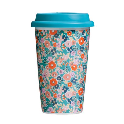 Floral Double Walled Travel Mugs 330ml SO'HOME