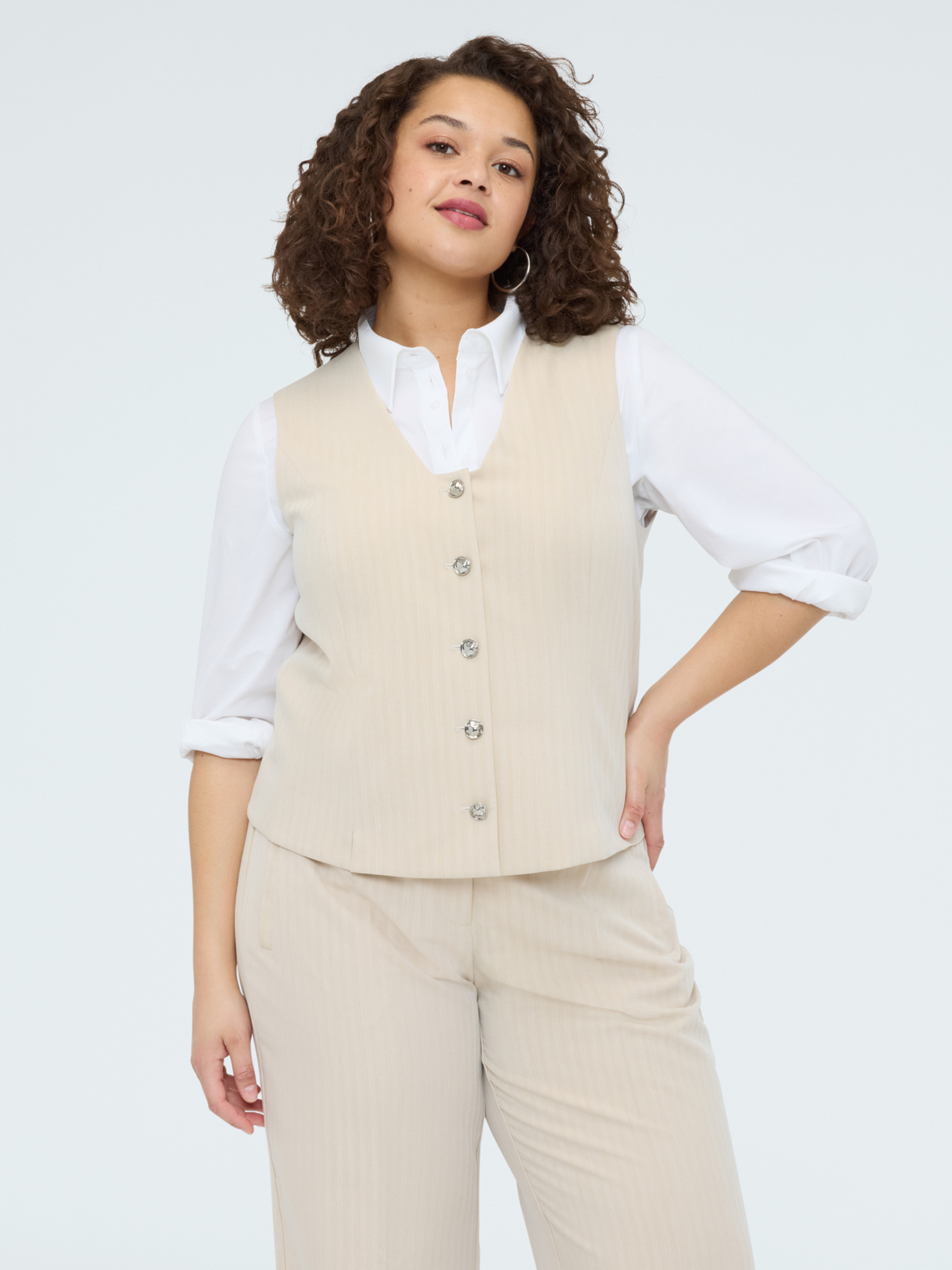 Gilet avec boutons bijoux, FIORELLA RUBINO