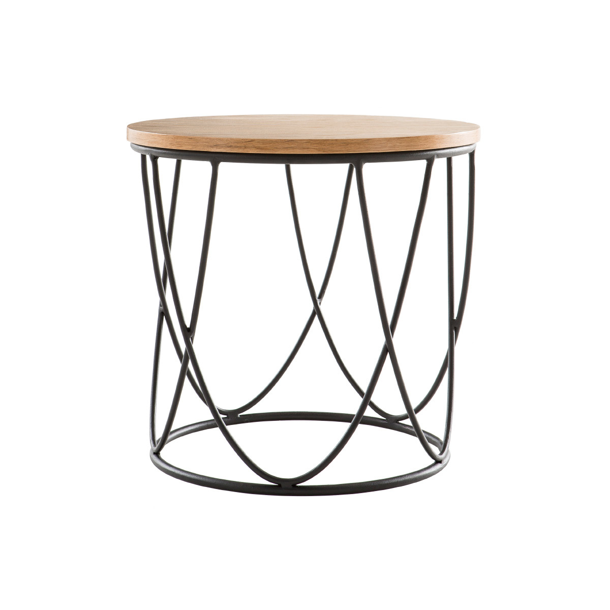 Table d'appoint ronde en bois et métal D32 cm LACE, MILIBOO