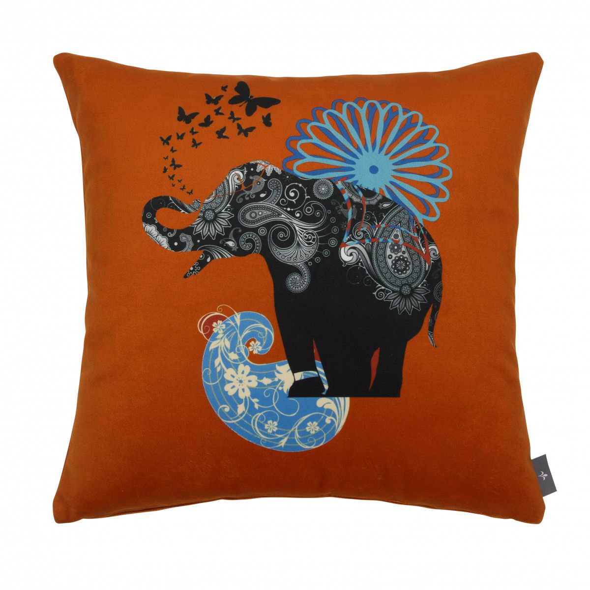 coussin elephant imprime sur velours made in france, france