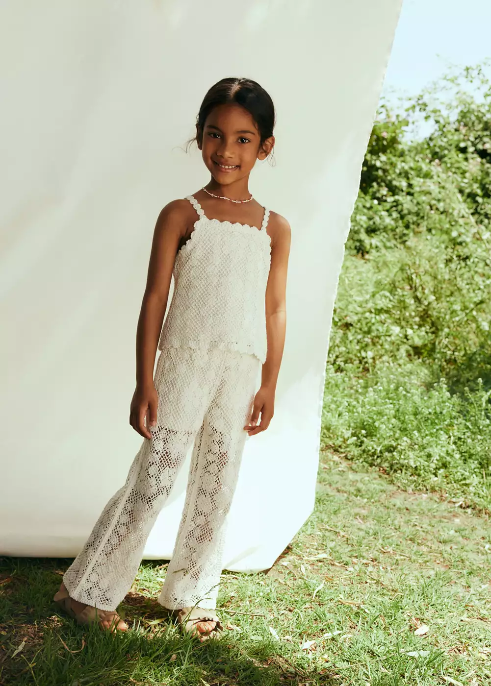 Pantalon droit crochet, MANGO BABY