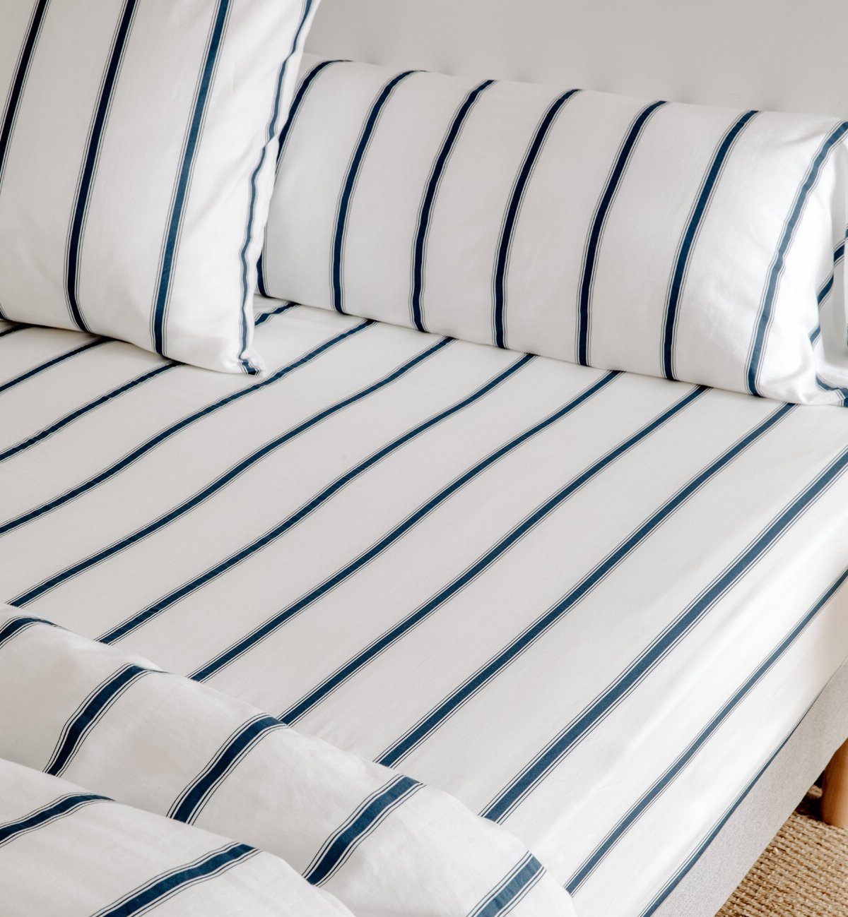 Drap housse adulte, bonnet 30 cm, Coton Bio Rayé BAÏA, KADOLIS