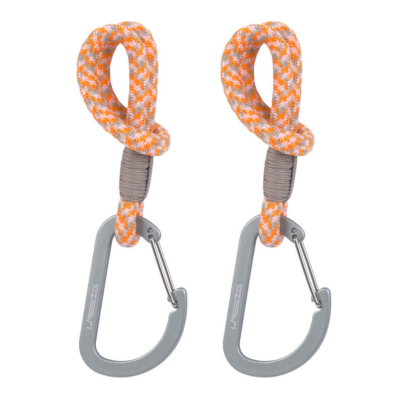 Lot de 2 attaches sac à la langer pour poussettes beige/orange/lavande, LASSIG
