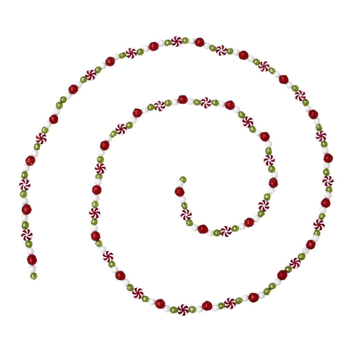 Guirlande de Noël motif bonbons rouge, vert et blanc 240 cm, ATMOSPHERA