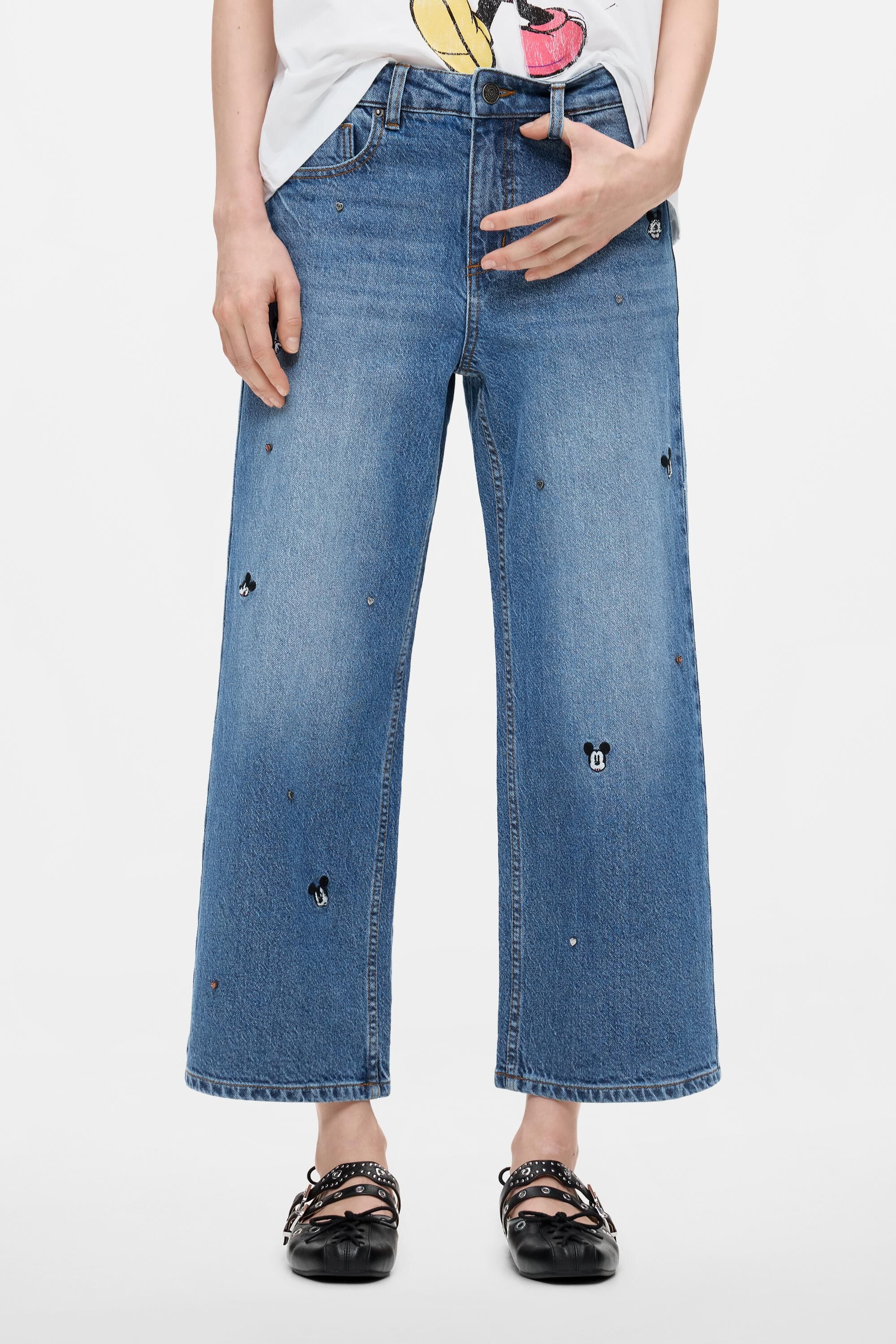Pantalon jean coupe culotte Mickey™, DESIGUAL