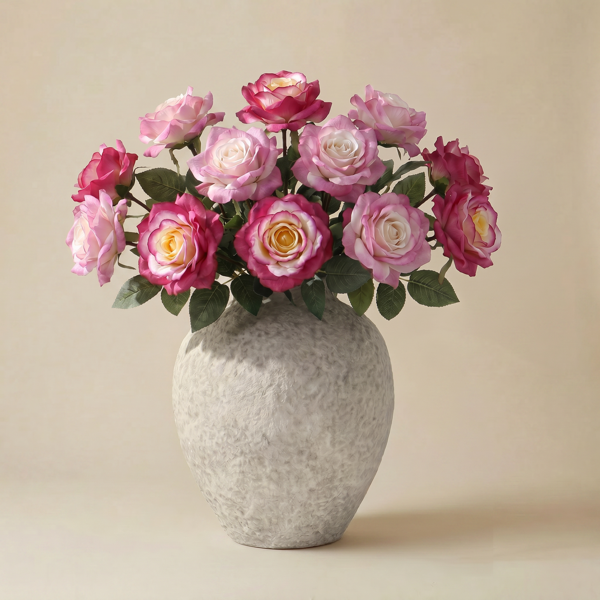 Bouquet de 12 tiges de roses artificiel H64, SIA