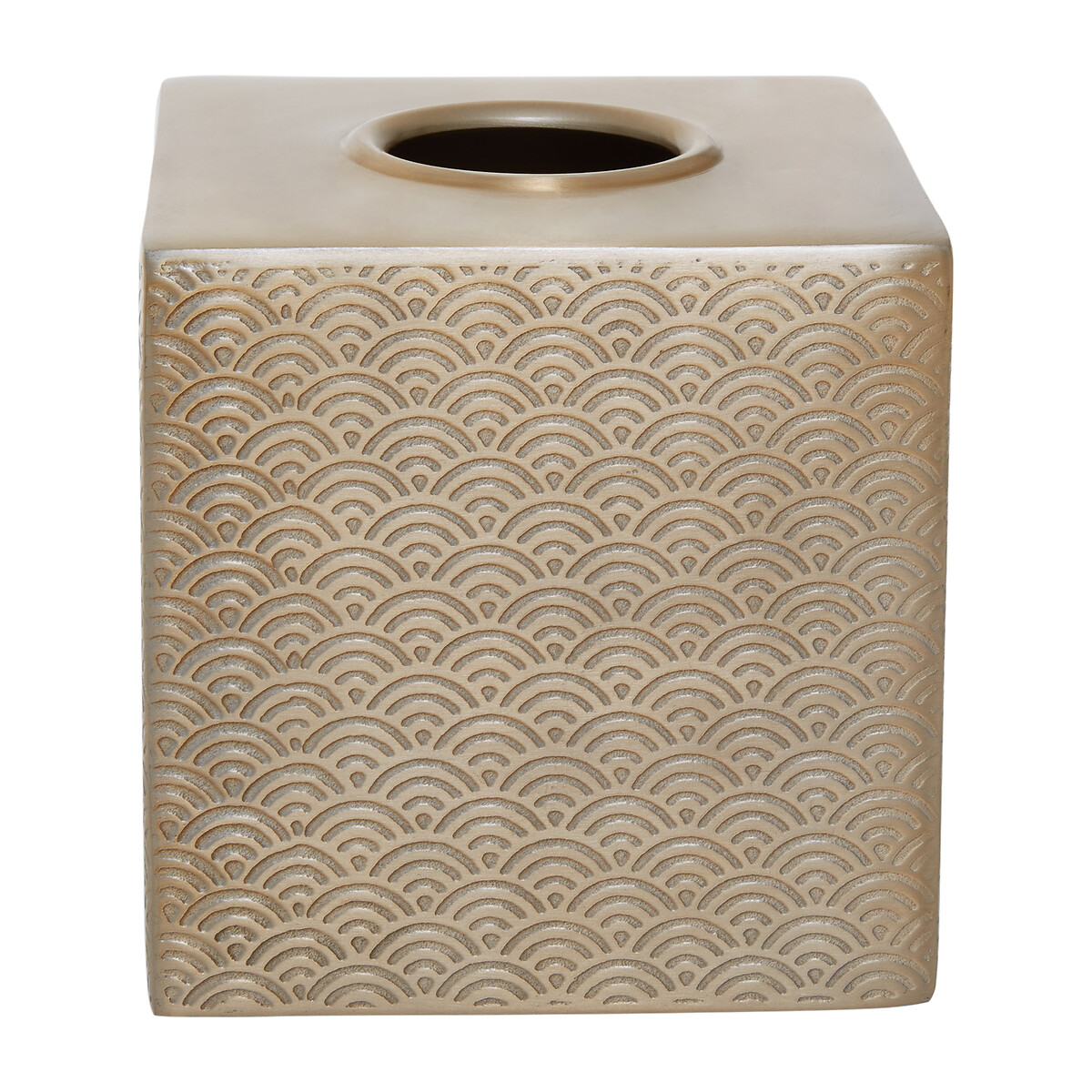 Art Deco Champagne Finish Tissue Box, FIFTY FIVE SOUTH