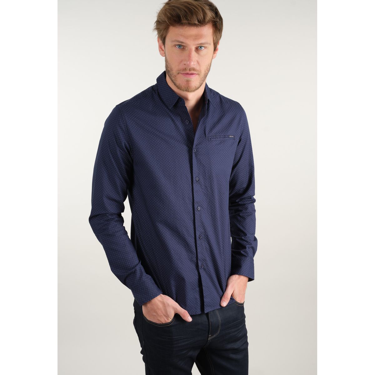 Chemise bleu best sale nuit homme