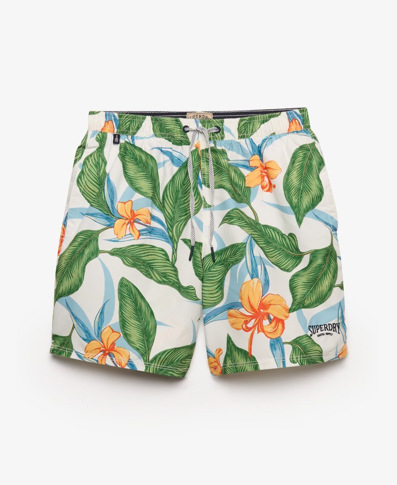 Short de bain 16 pouces Imprimé Hawaïen, SUPERDRY
