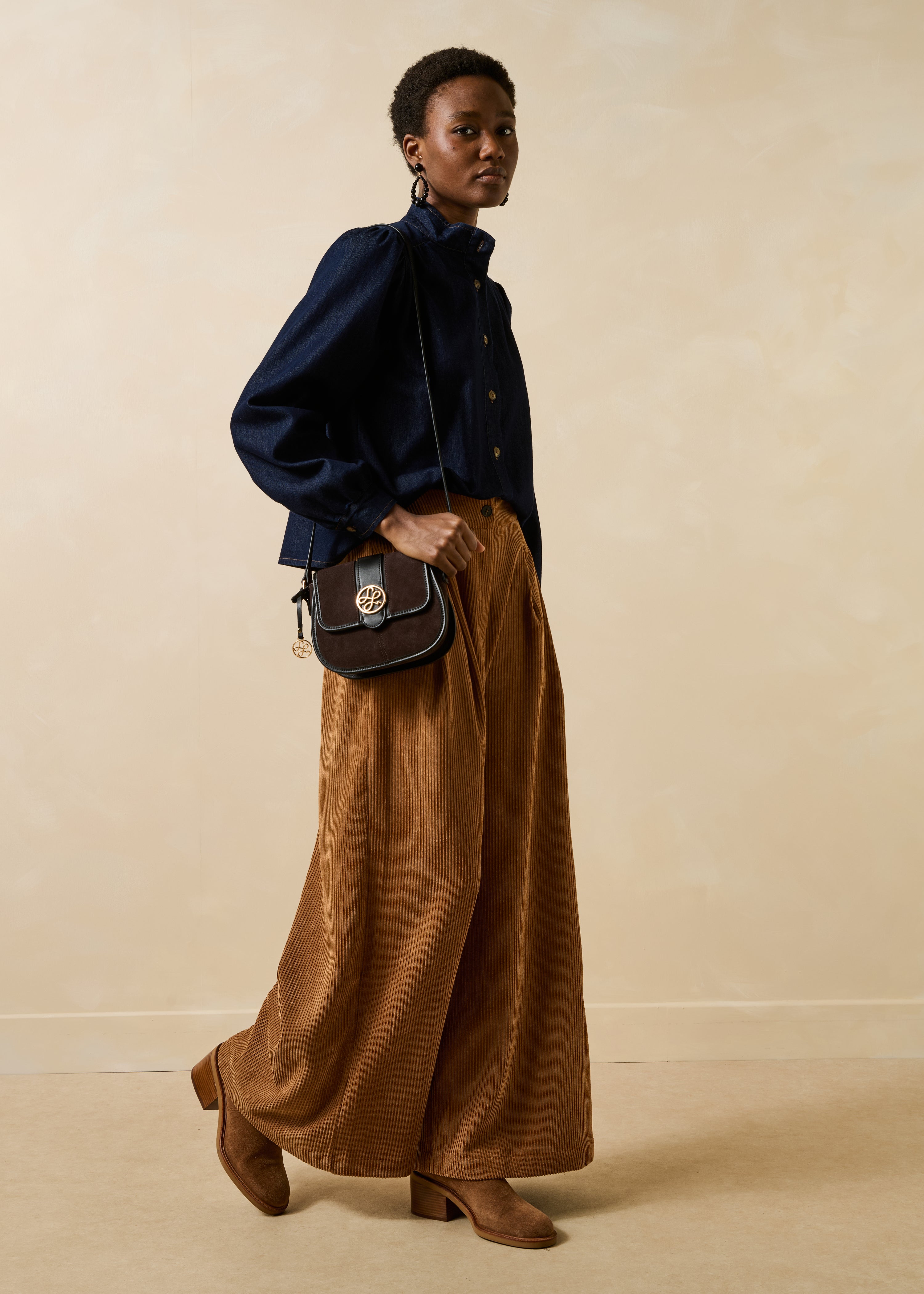 Pantalon large en velours côtelé, LA FEE MARABOUTEE