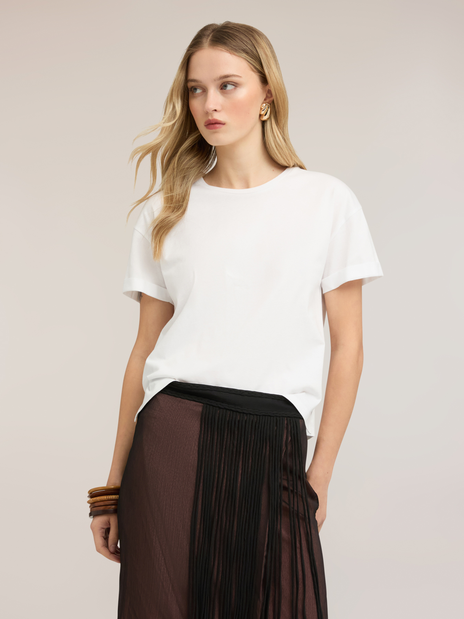 T-shirt boxy avec logo brodé, MOTIVI