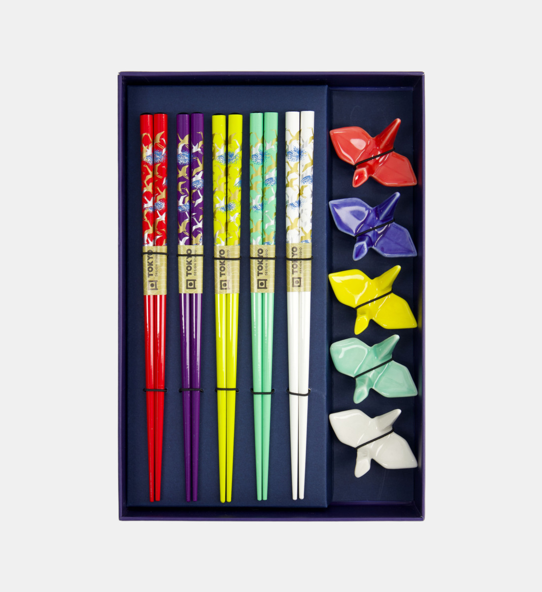 Coffret de 5 paires baguettes et repose-baguettes, TOKYO DESIGN STUDIO