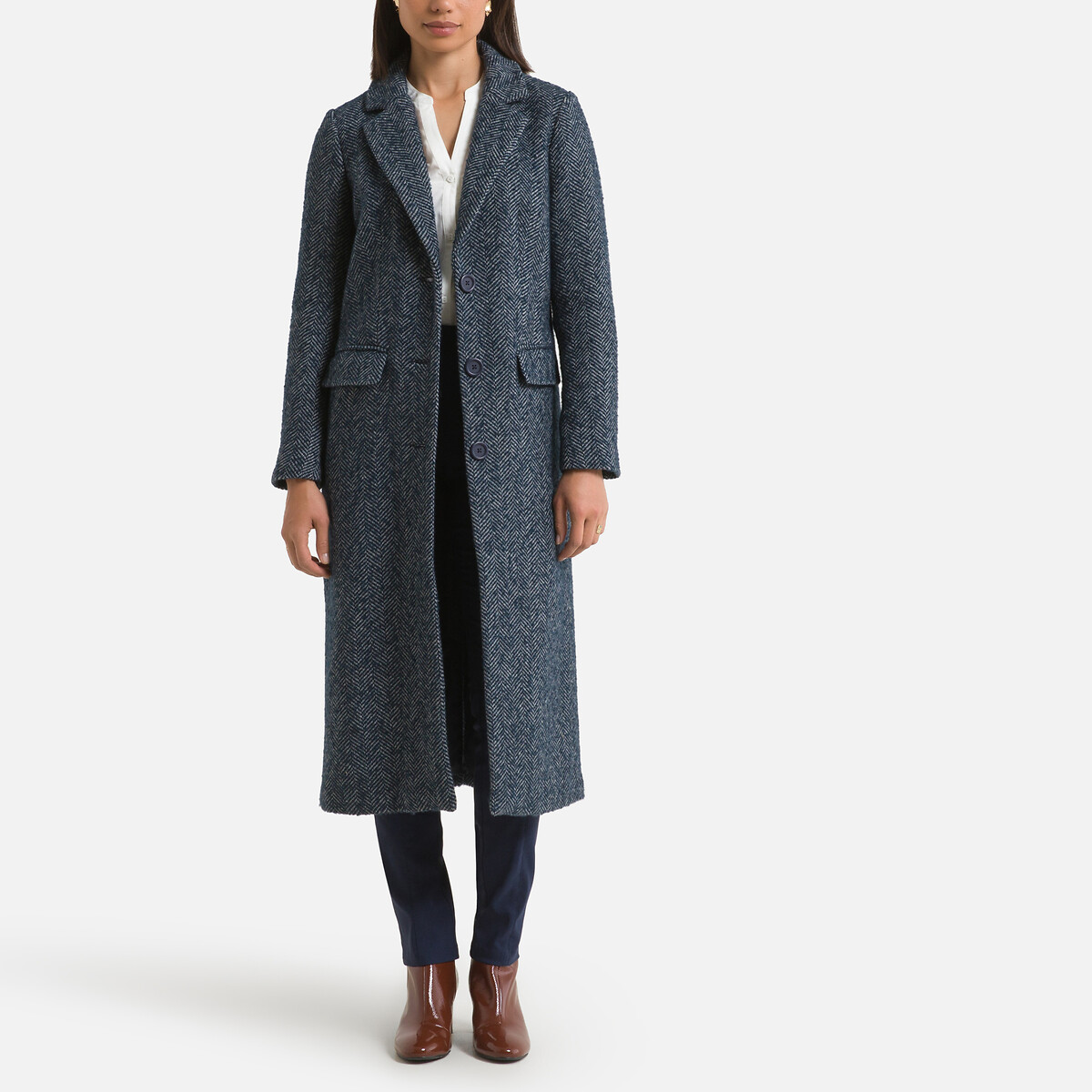 herringbone long coat