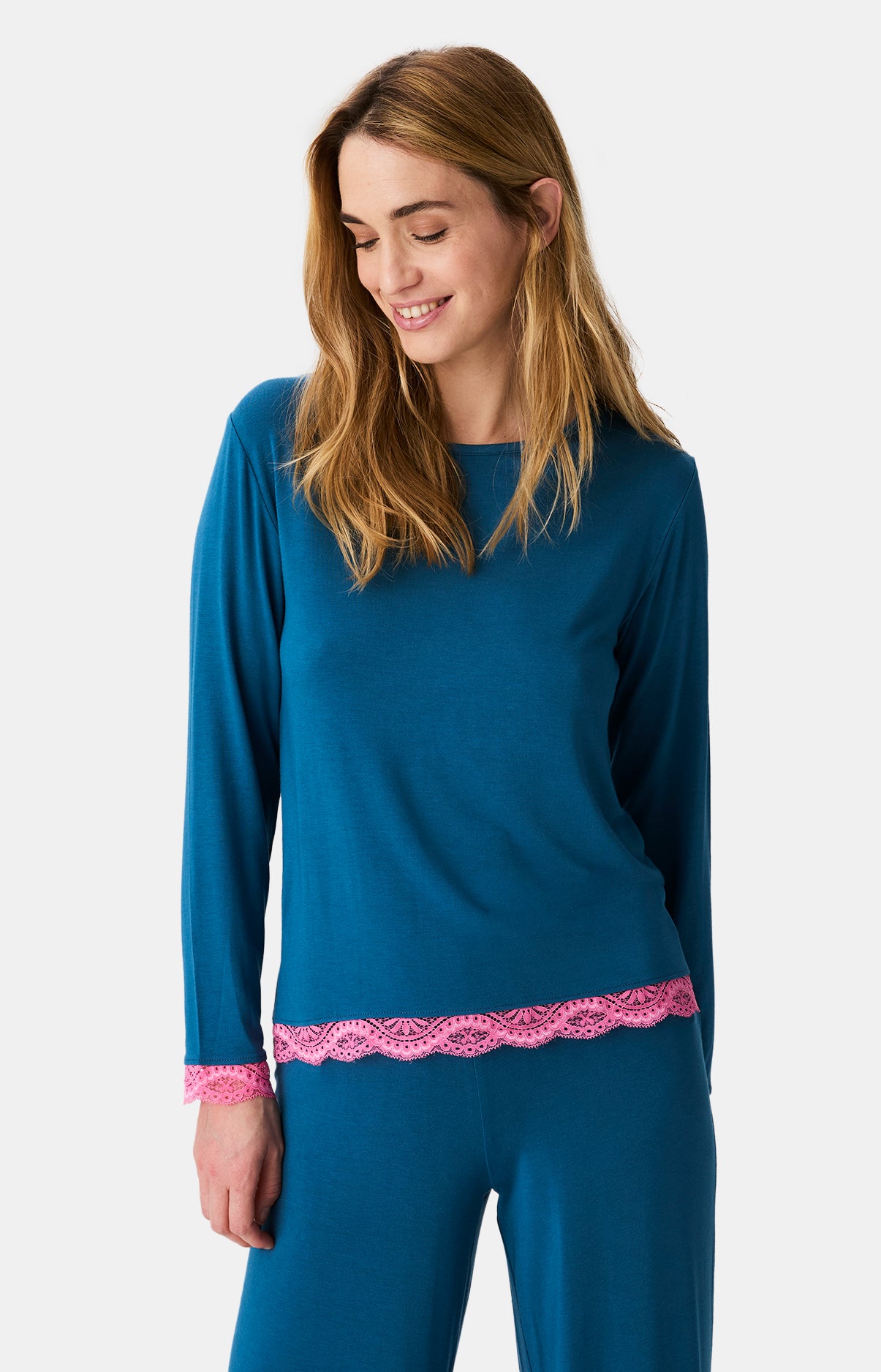 Haut De Pyjama Manches Longues Pour Femme En Modal - T-shirt De Nuit Léger, Respirant Et Ultra Doux