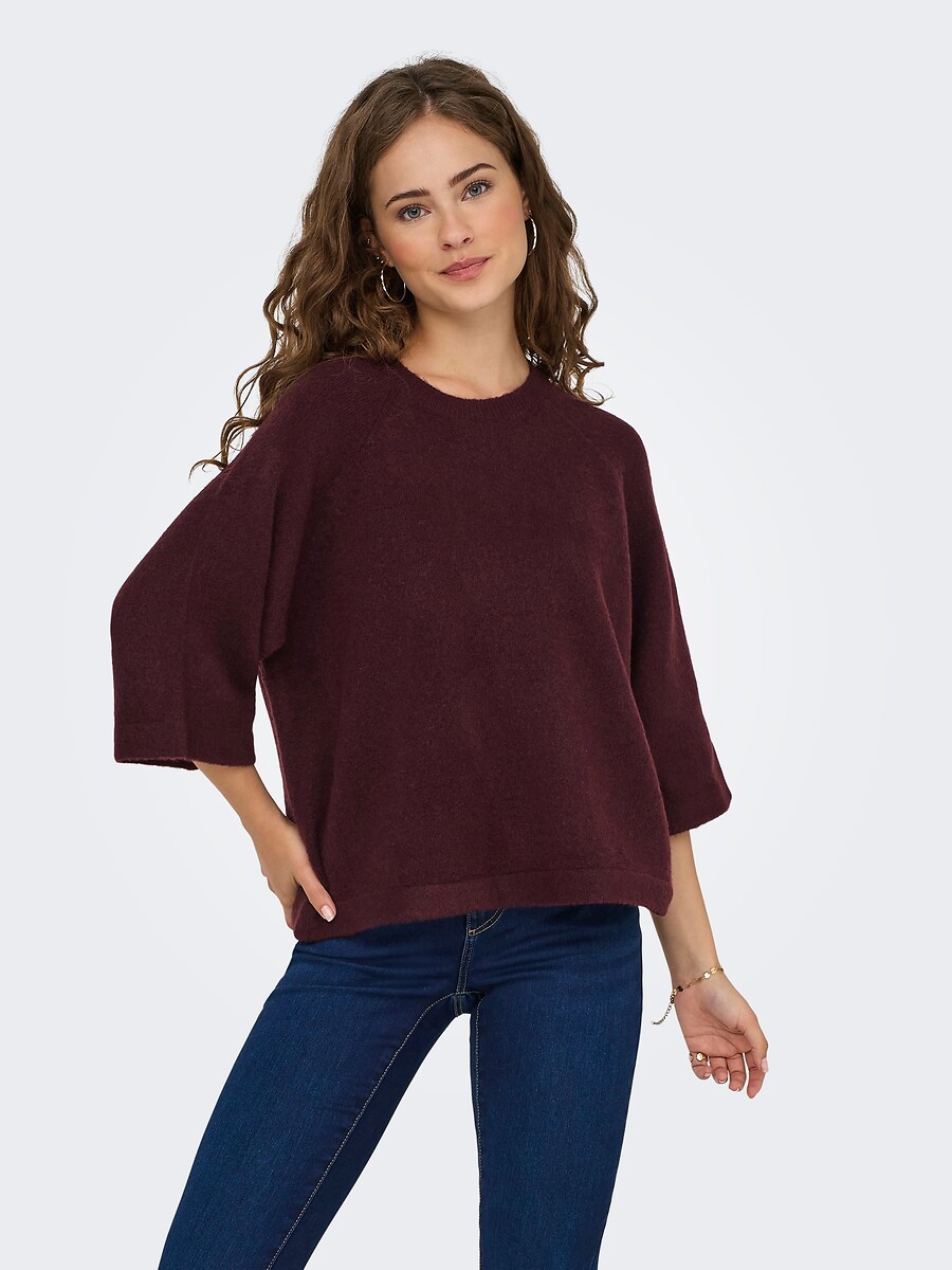 Pull manches 3/4 col rond, ONLY