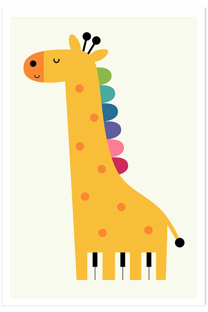 Affiche girafe colorée, HEXOA