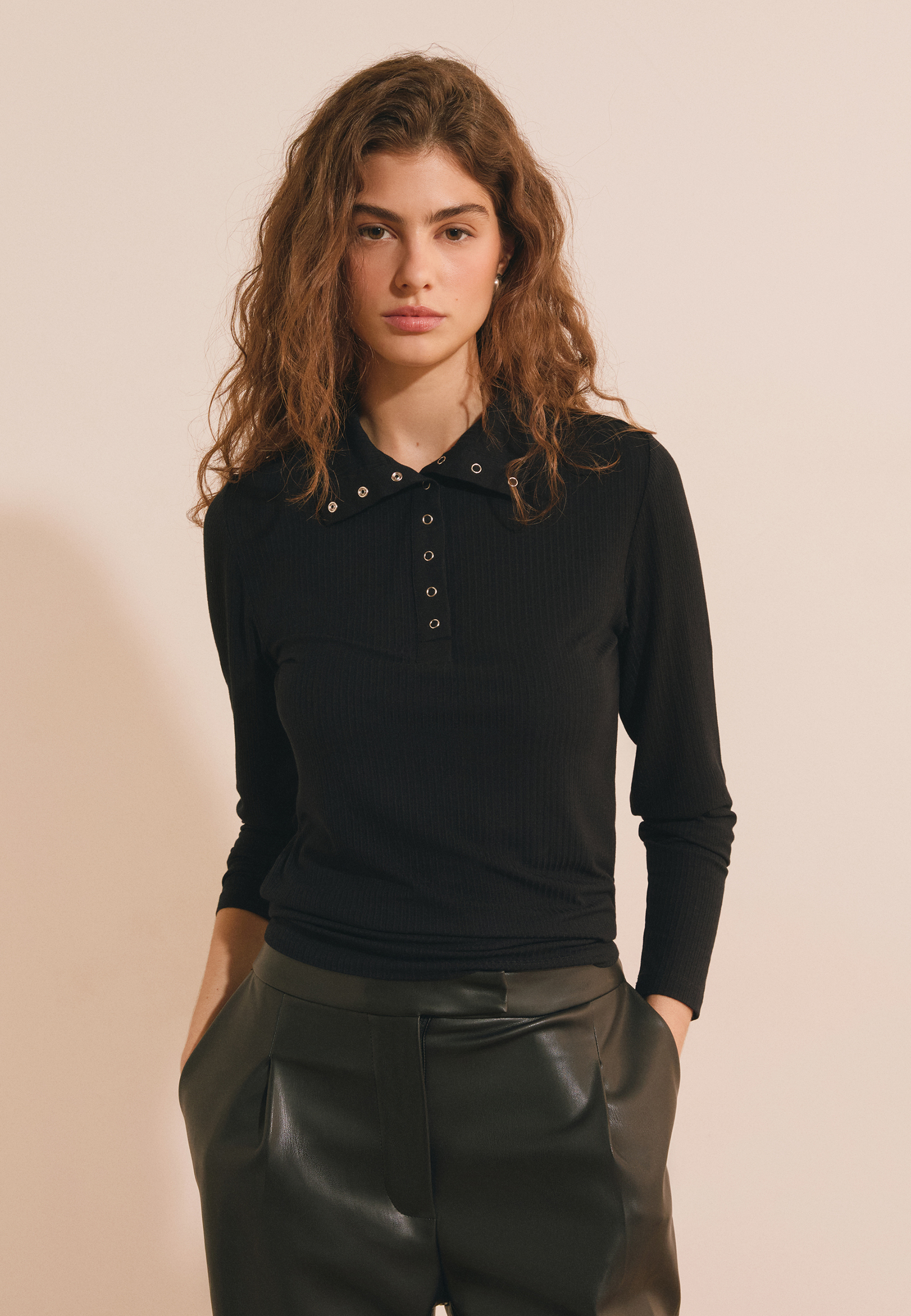 T-shirt manches longues avec boutons AHMED, ETAM