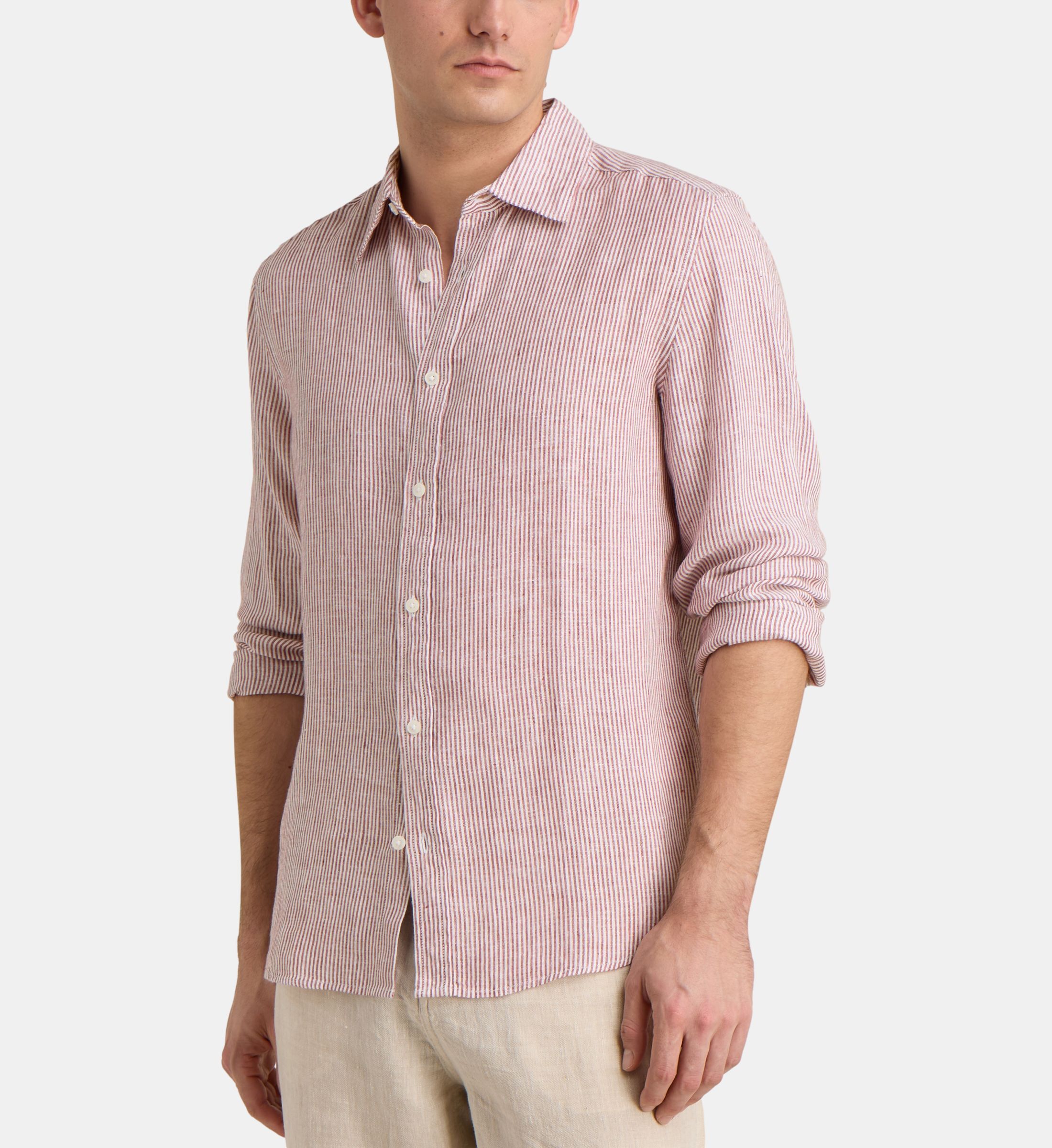 Chemise droite rayée pilinstri en lin européen™, GALERIES LAFAYETTE