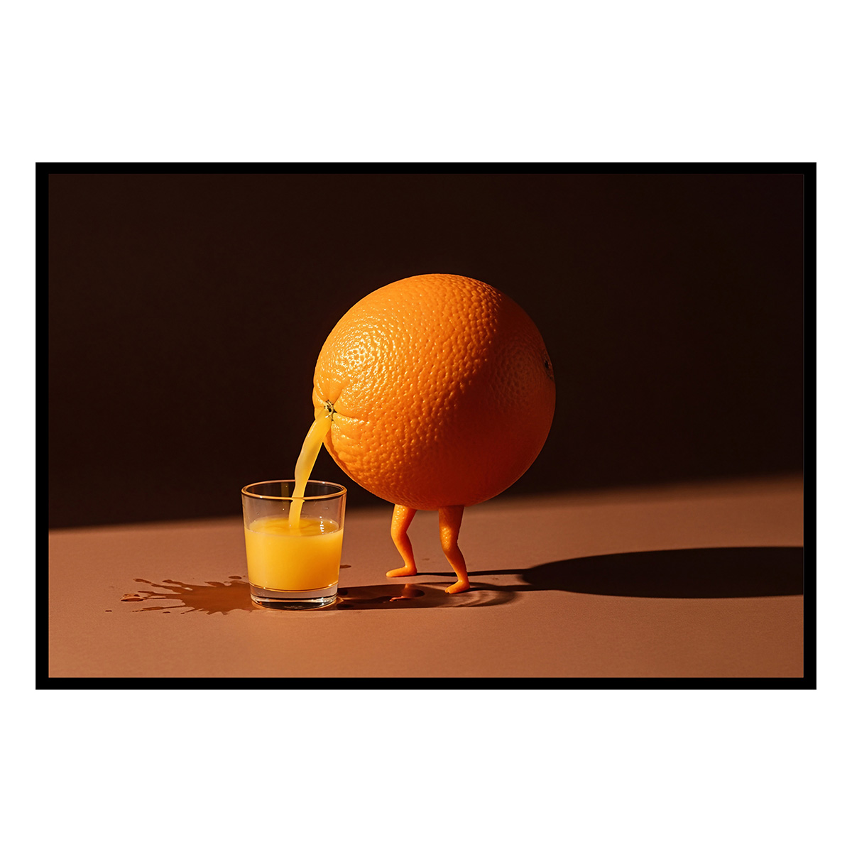 Affiche encadrée orange artistique, HEXOA