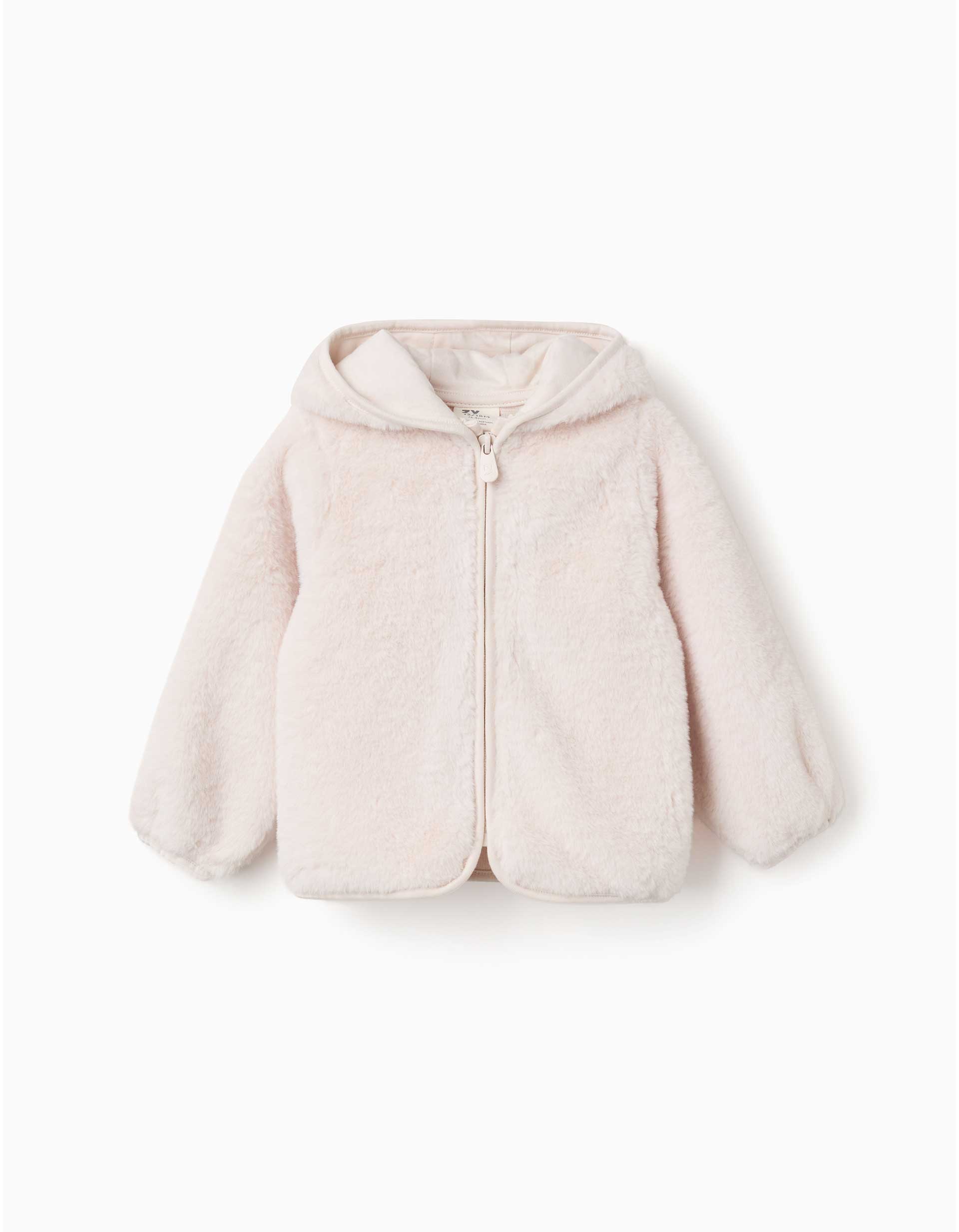 Veste en peluche avec capuche et fermeture éclair, ZIPPY