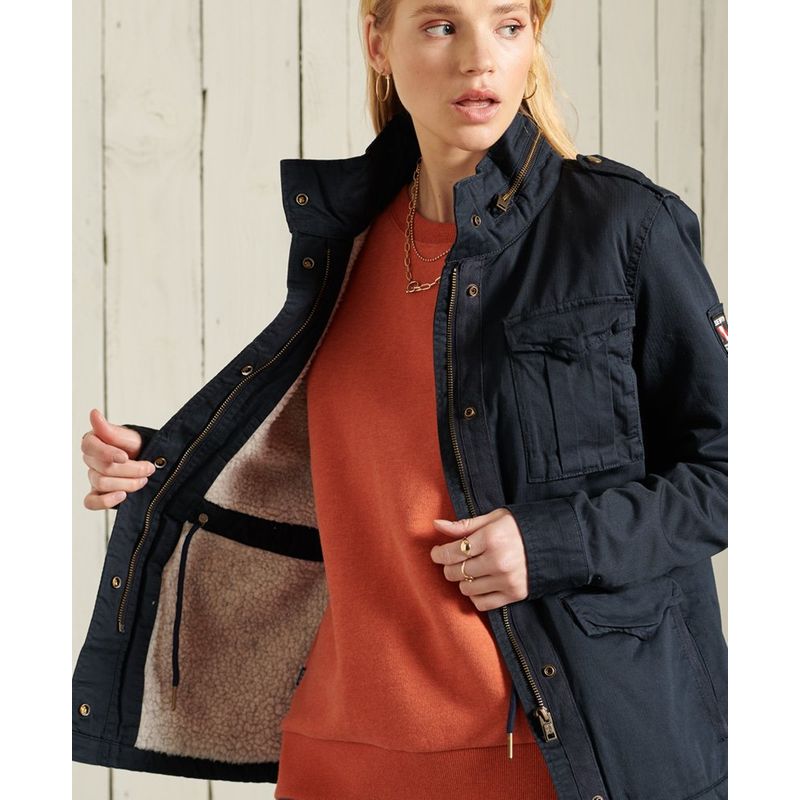 Veste classique en peau lain e rookie Superdry La Redoute