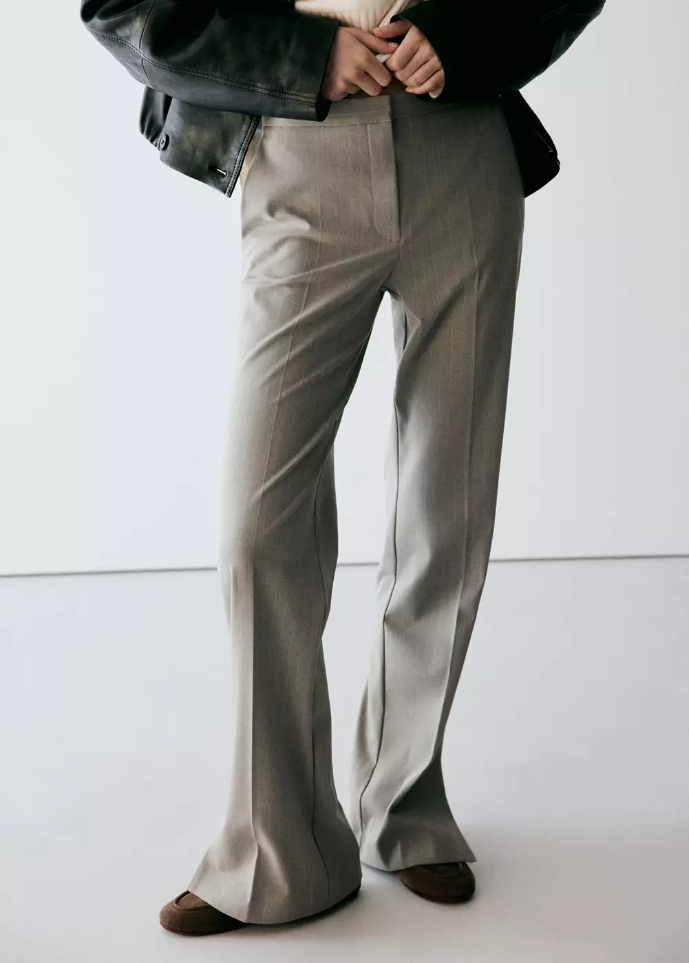 Pantalon costume droit rayures, MANGO