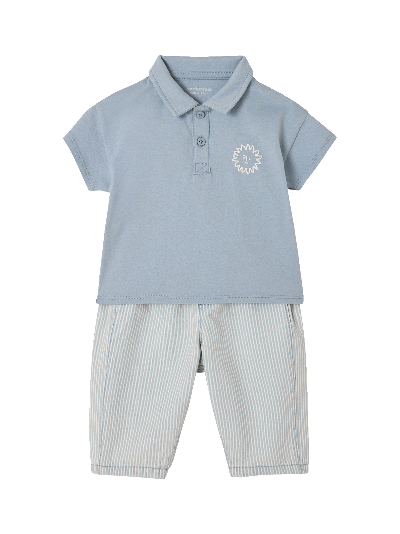 Ensemble polo pantalon bébé, VERTBAUDET