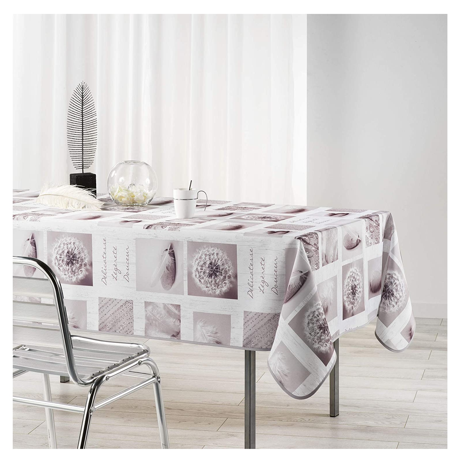 Nappe en polyester 150 x 240 cm Clarte blanc, EDEN