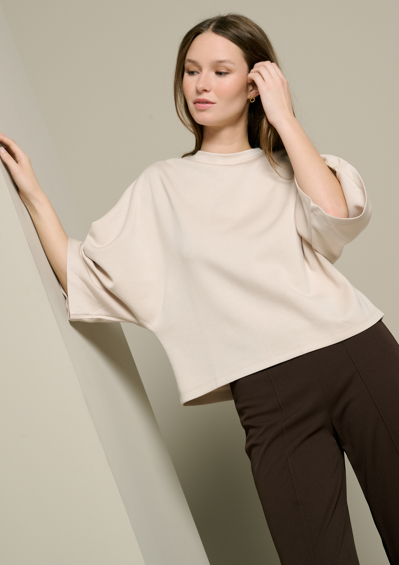 Sweat col rond manches larges, LOLALIZA