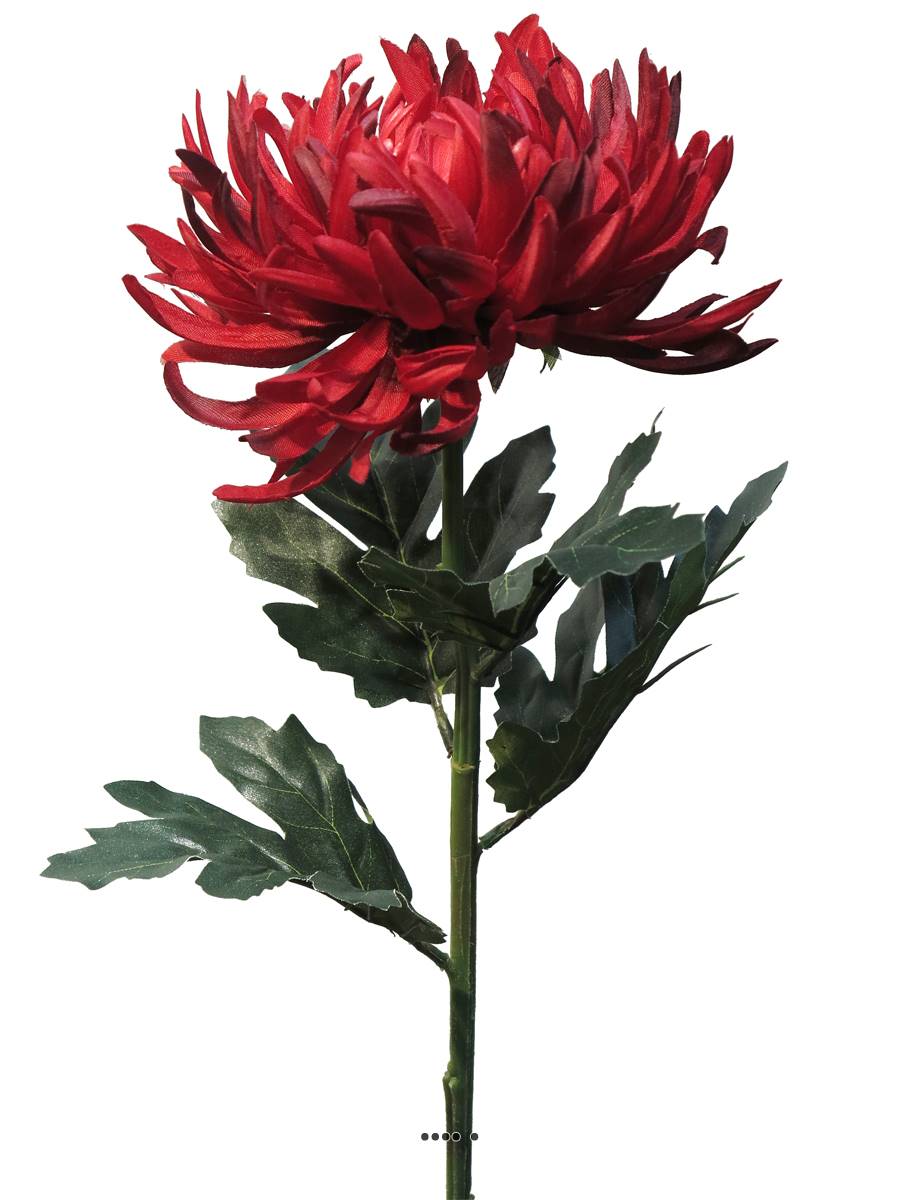 Chrysanthème artificiel, H 63 cm Vermillon, ARTIFICIELLES