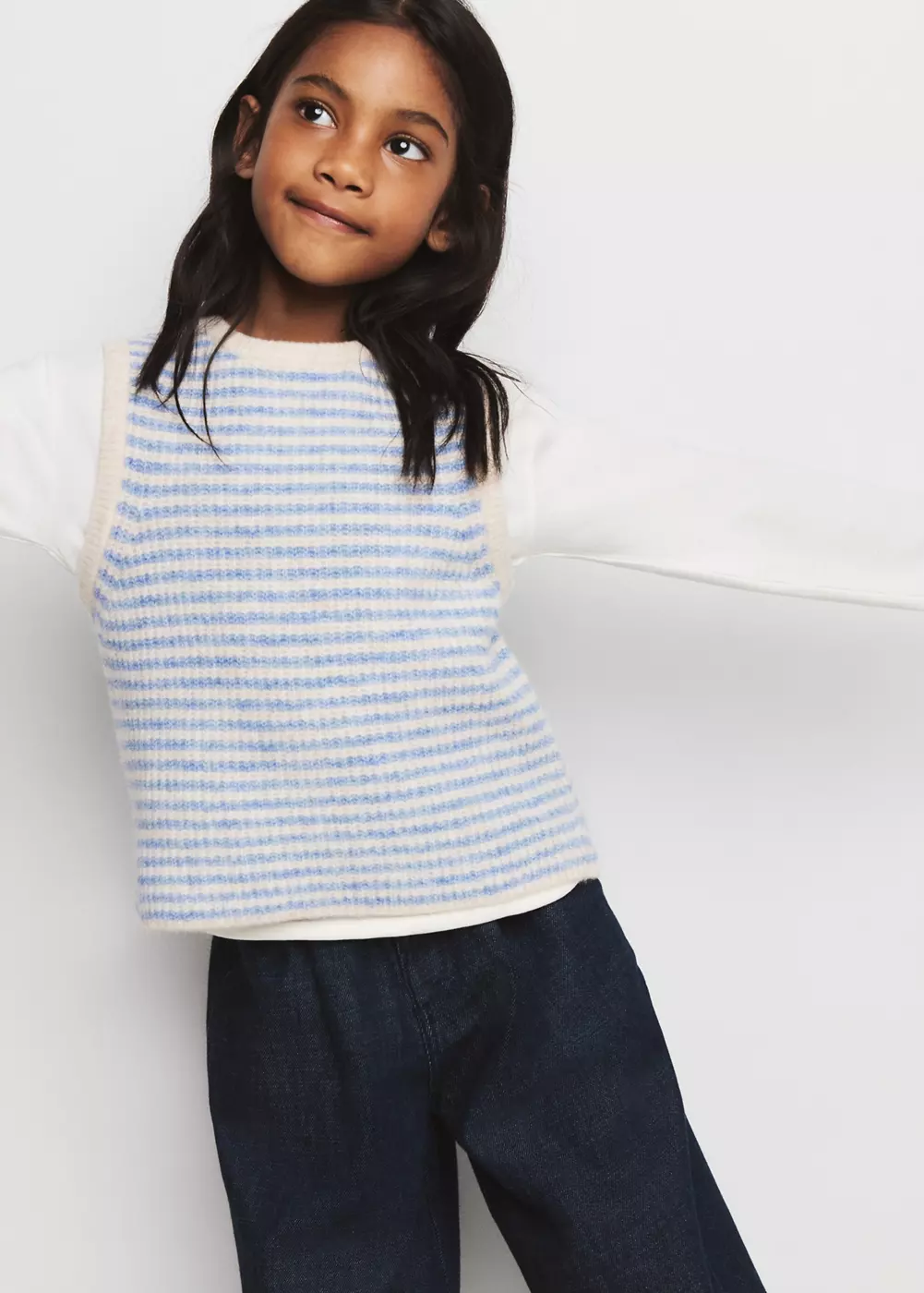 Gilet maille rayures, MANGO BABY
