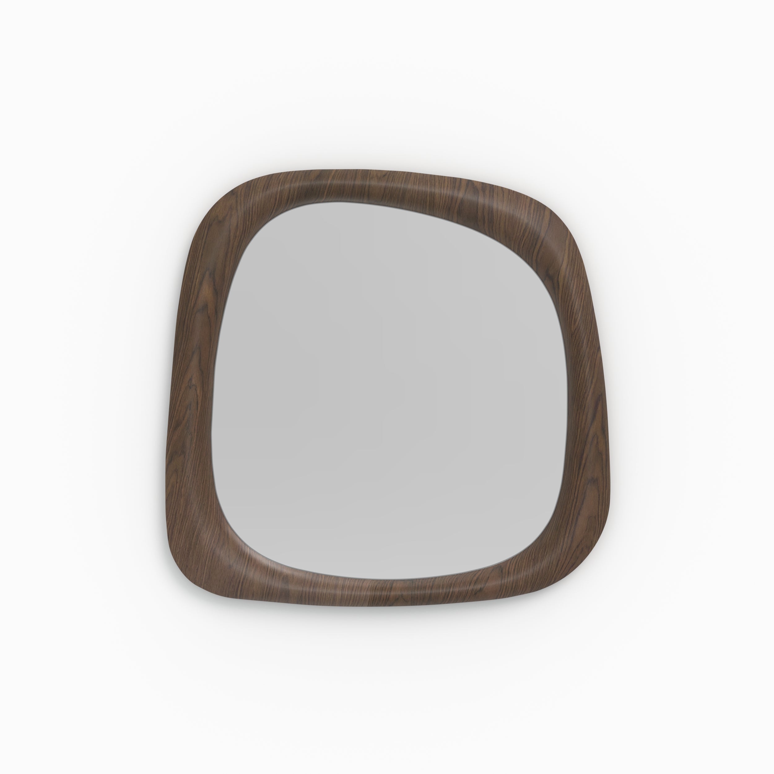 Miroir carré en placage noyer, 90 x 90 cm - YOKO, MAISON PAVANE