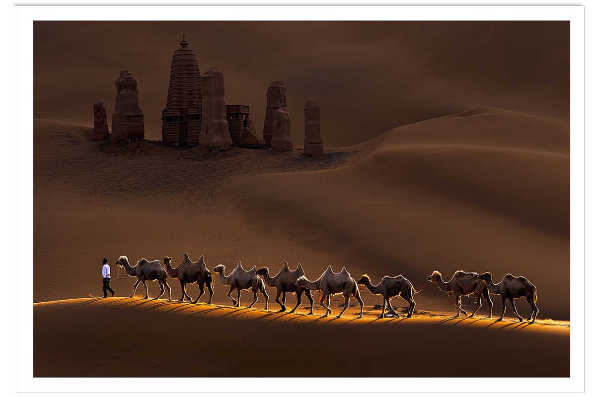 Affiche desert du Kumtag, HEXOA