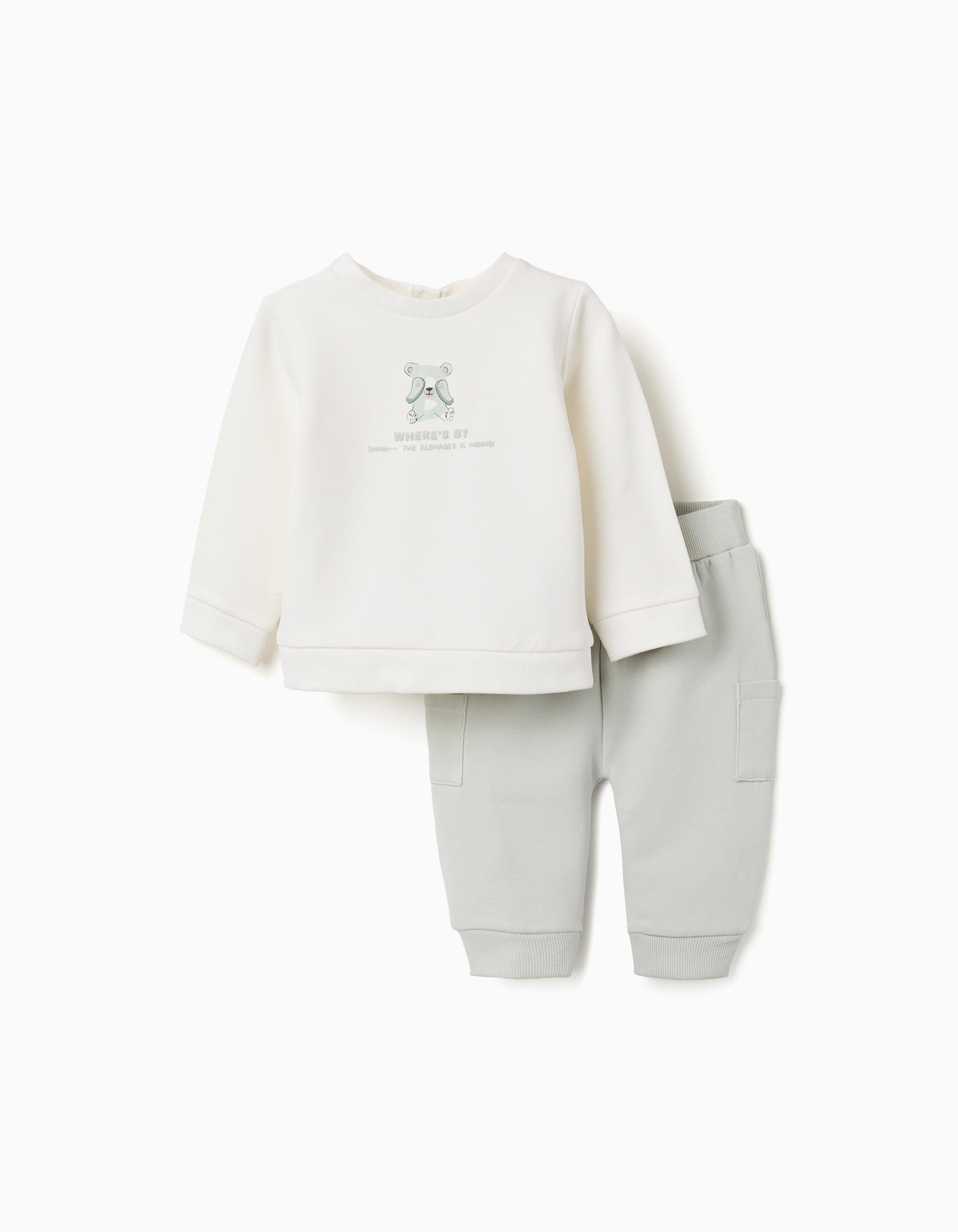 Ensemble de jogging en coton peigné avec imprimé en relief, ZIPPY
