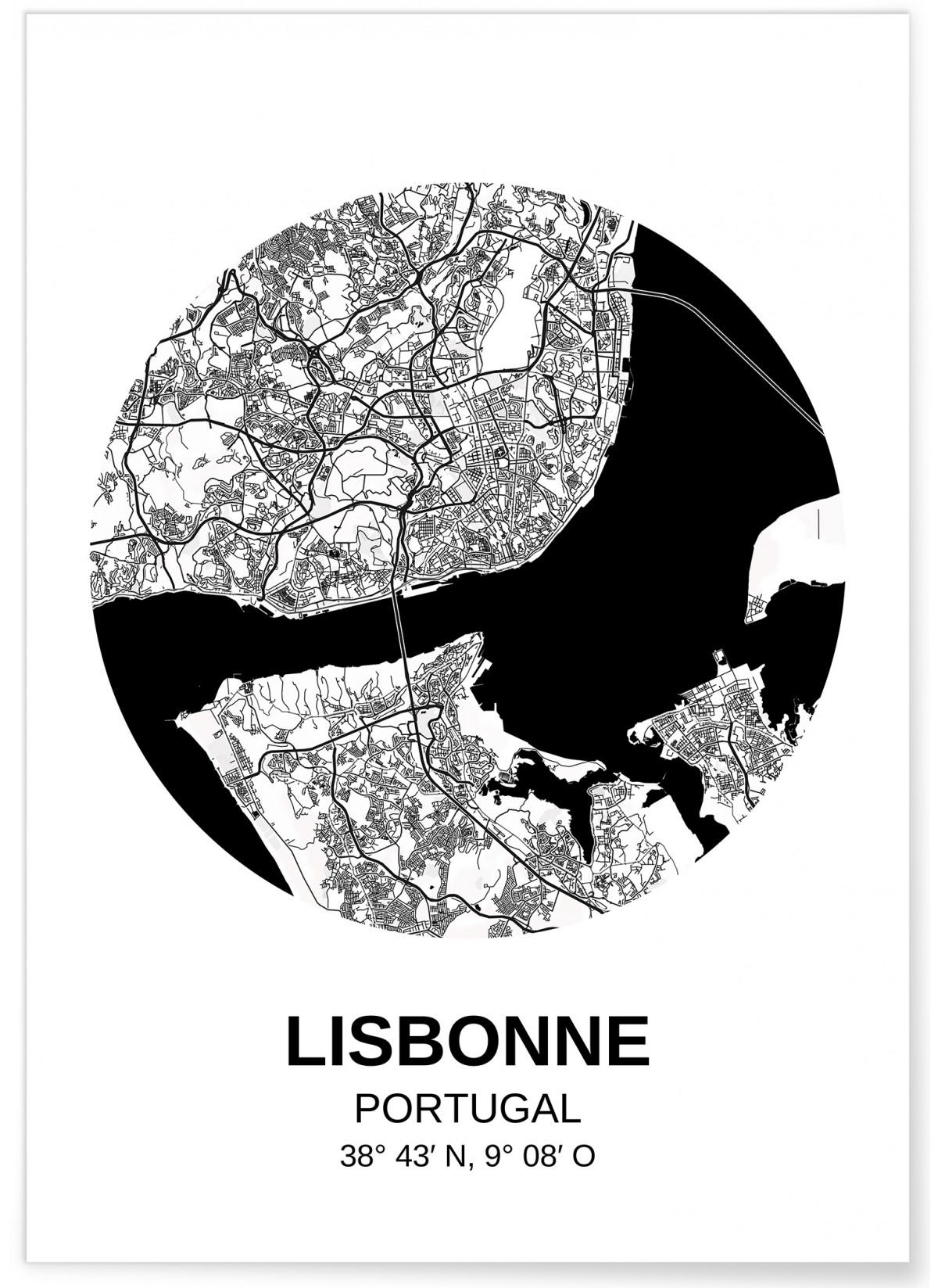 Affiche Carte Lisbonne, L'AFFICHERIE