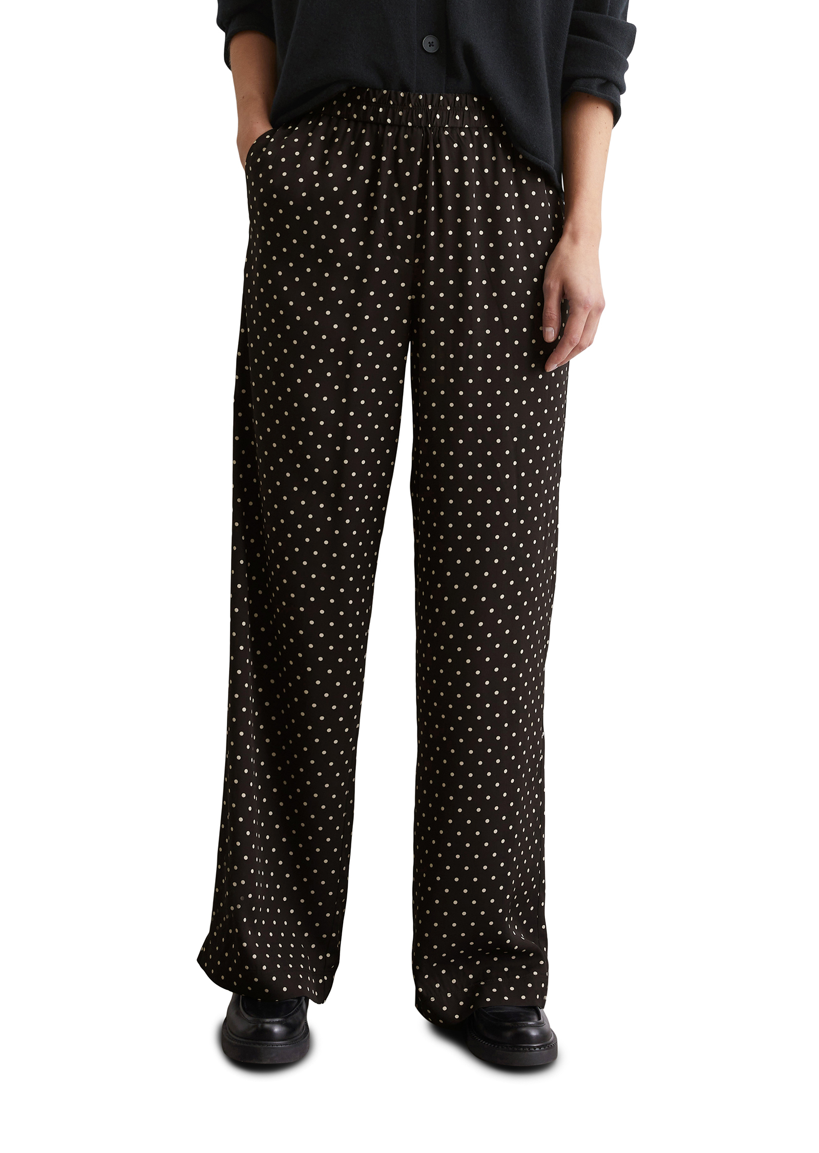 Pantalon large avec taille élastique en LENZING™ ECOVERO™, MARC O'POLO