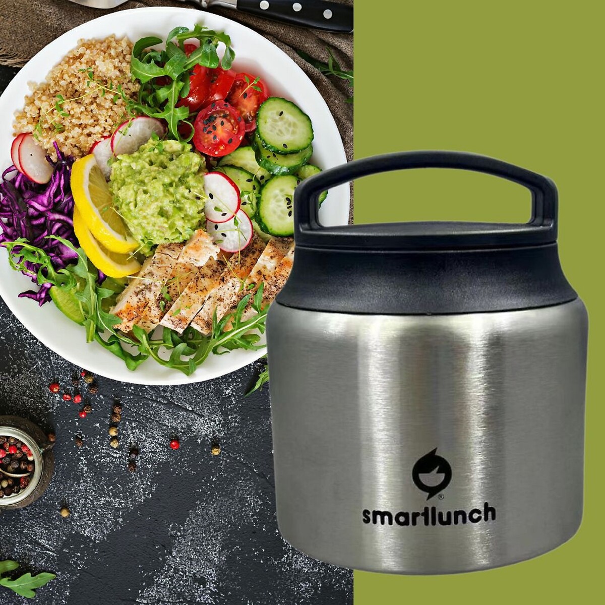 Set Termos Comida Inox 2x630ml, Smartlunch, SMARTLUNCH