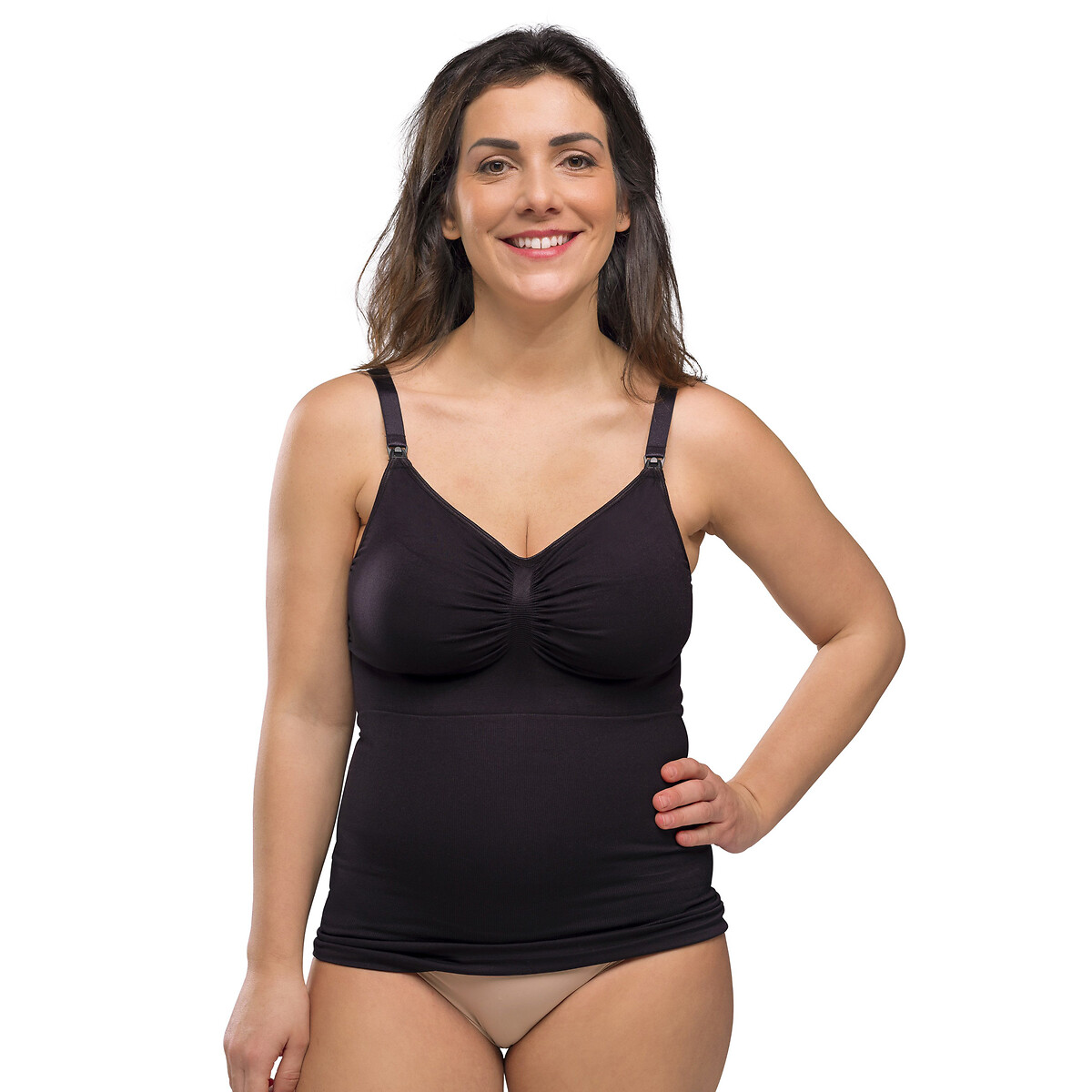 Seamless maternity nursing top black Carriwell La Redoute