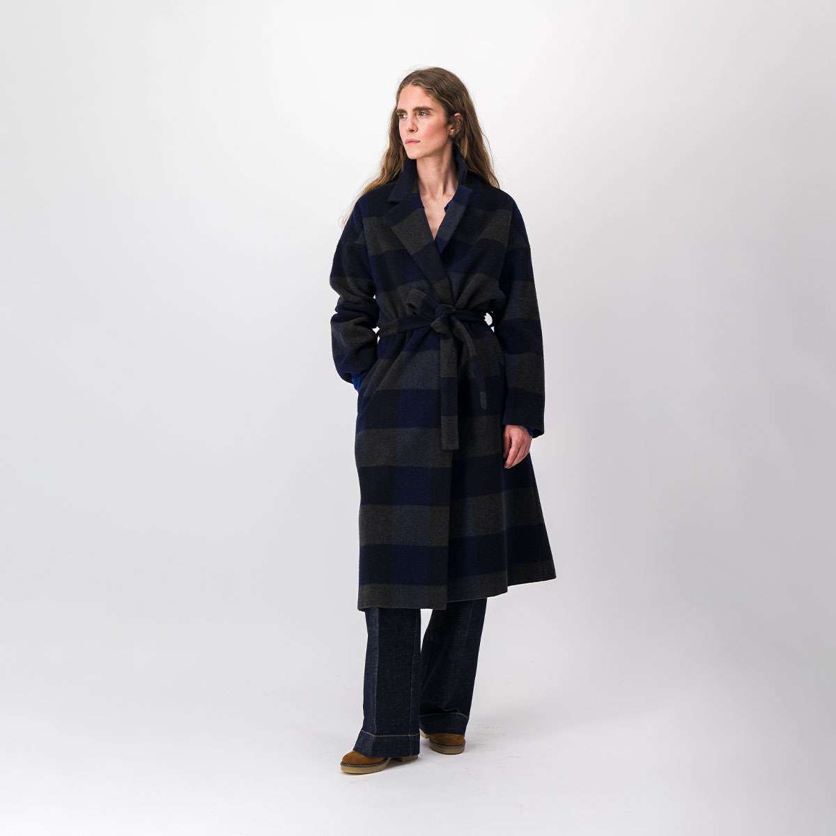Manteau a carreaux en laine melangee samycoat grands carreaux Bensimon La Redoute