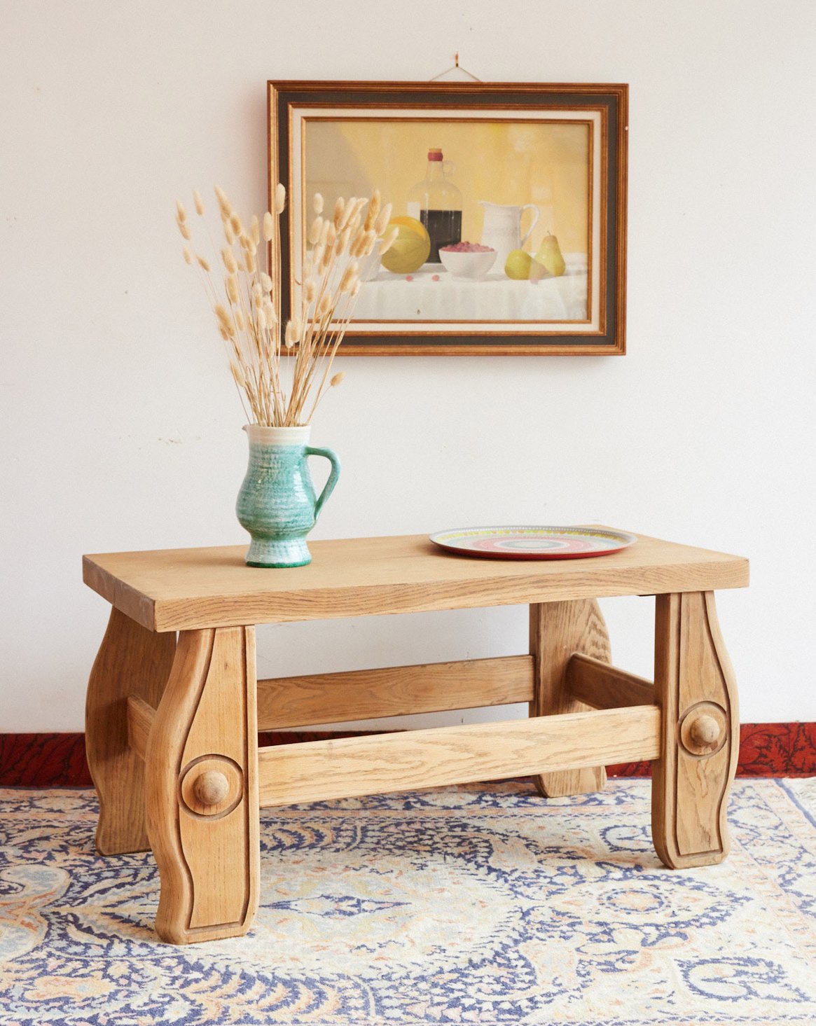 Table basse en bois massif Léonie N°1596 - Bon état, DEBONGOUT