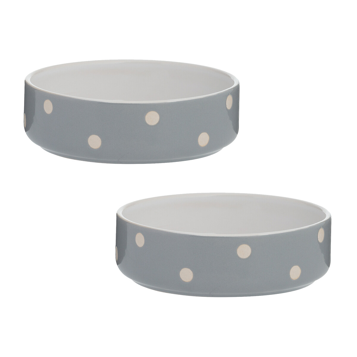 13cm Set of 2 Polka Dot Pet Bowls, MASON CASH