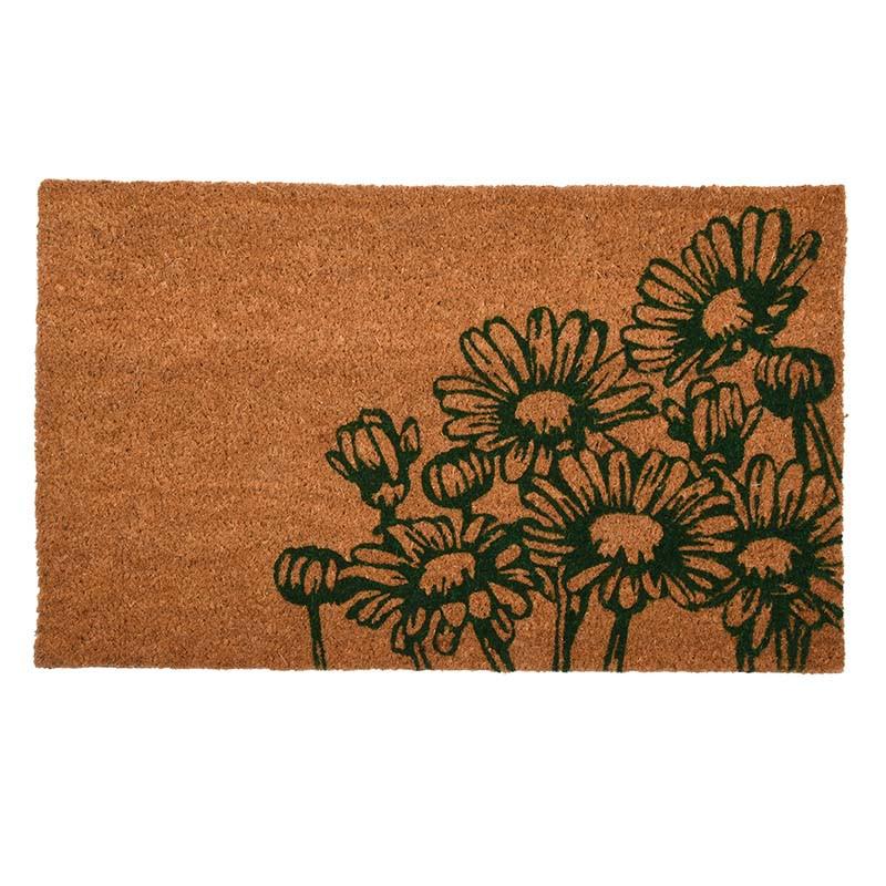 Paillasson coco motif fleurs 75 cm, ESSCHERT DESIGN