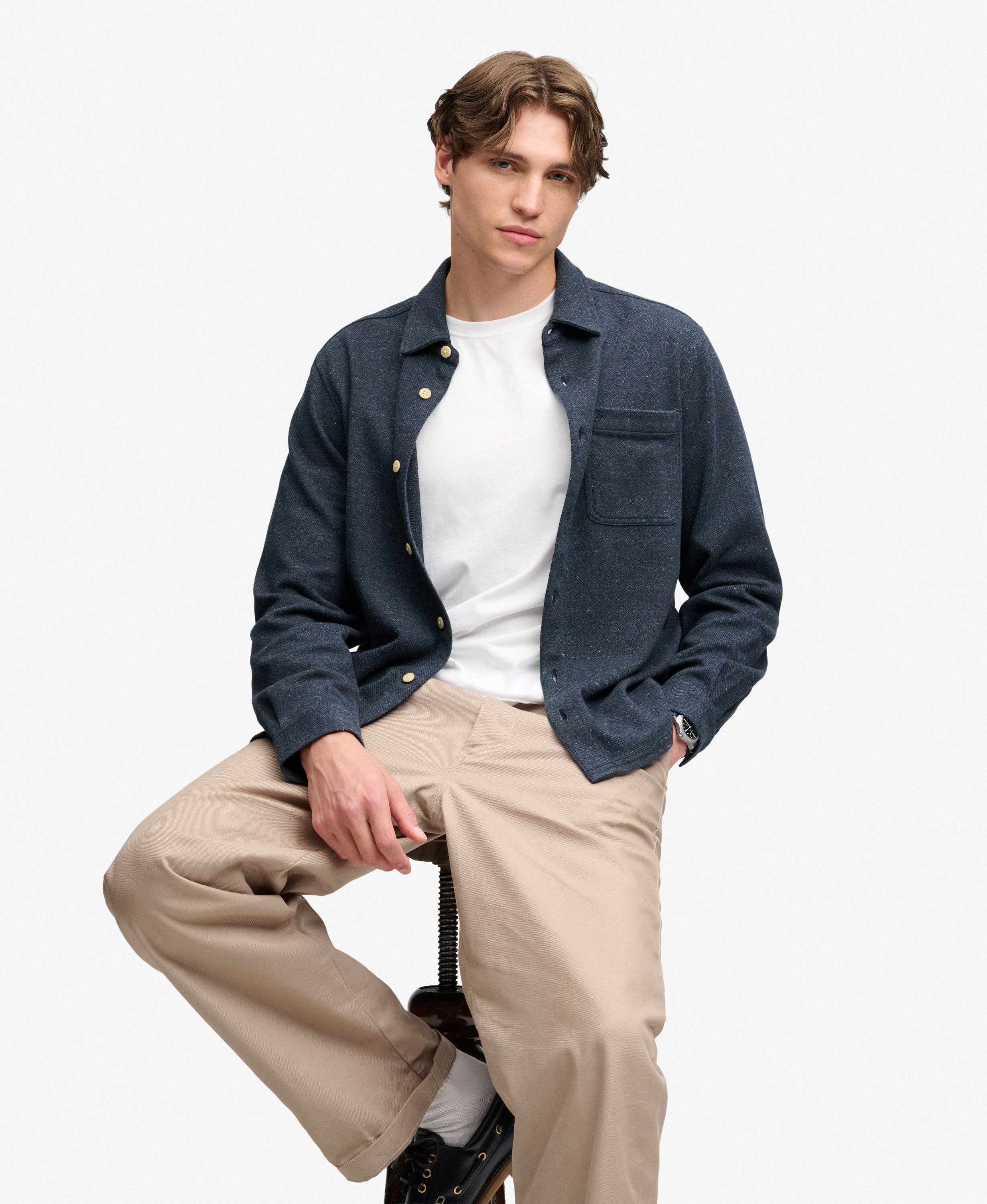 Chemise en Jersey Twill Tweed, SUPERDRY