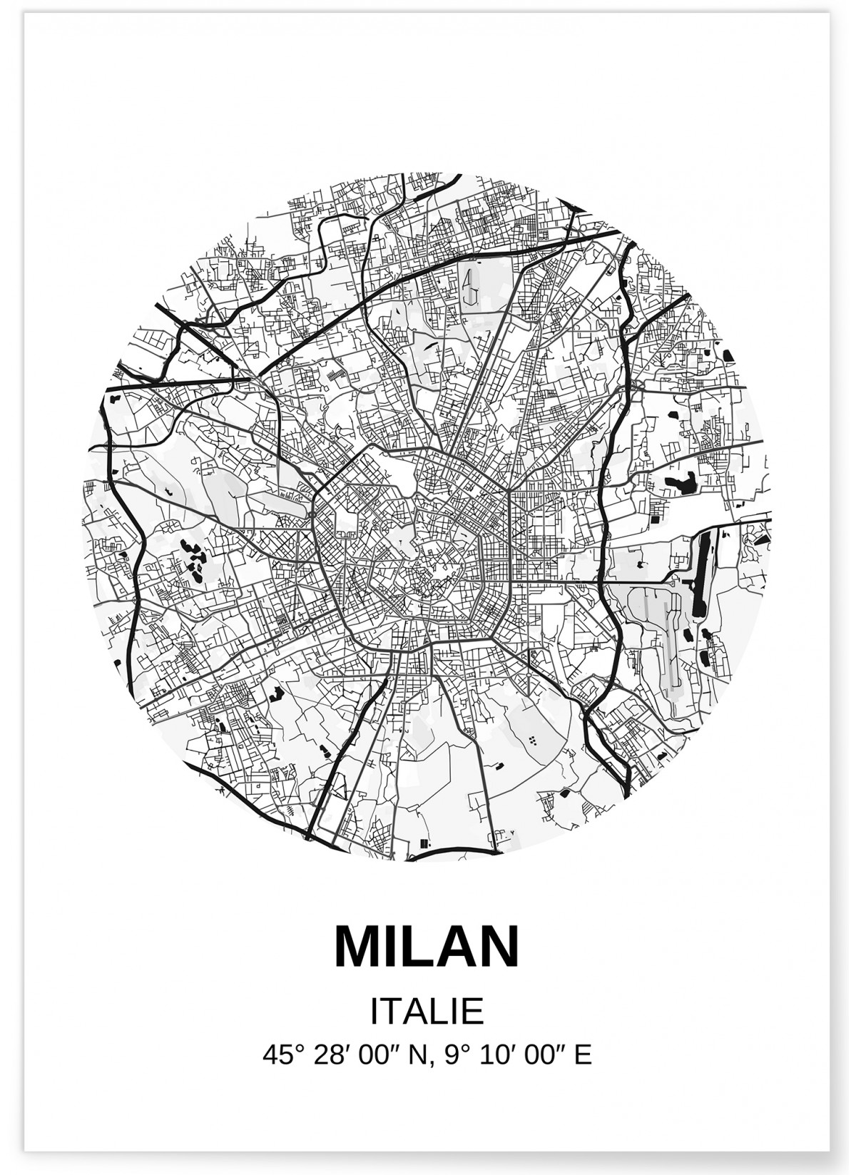 Affiche Carte Milan, L'AFFICHERIE