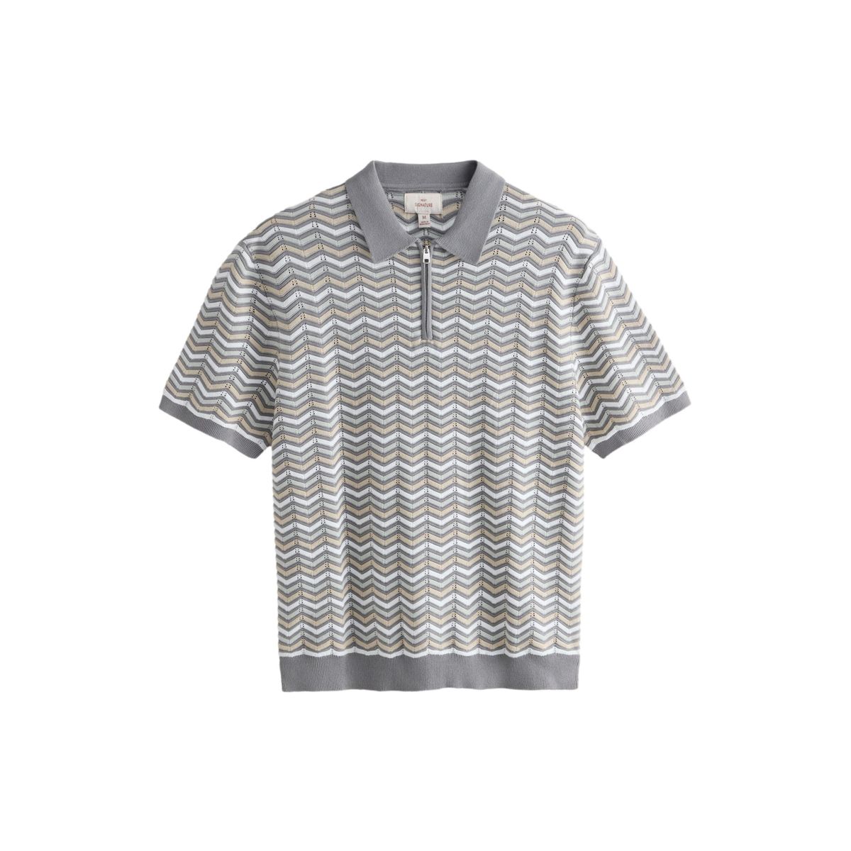 Polo à col zippé en maille de coton supima® signature, NEXT