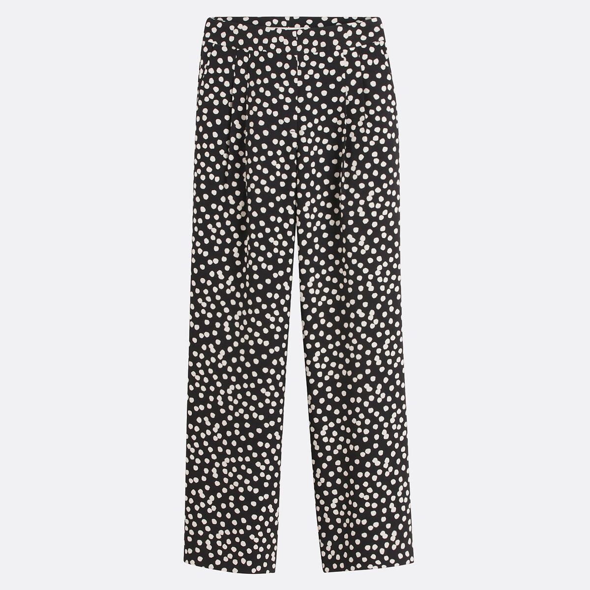 Wide Leg Trousers in Polka Dot Print with High Waist, LA REDOUTE COLLECTIONS