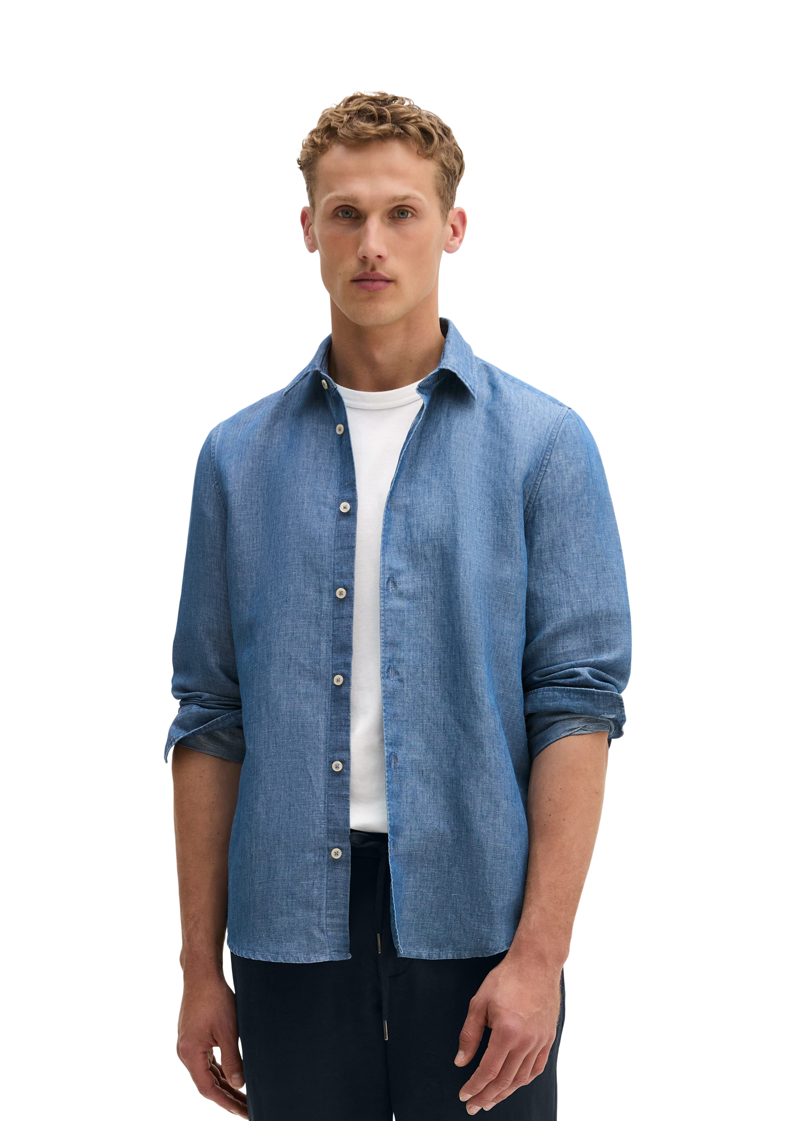 Chemise regular en lin et en coton bio, MARC O'POLO